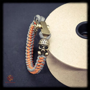 Bracelet paracorde gris et orange
